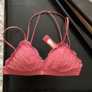 Pink lace bralette